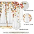 thumbnail image 4 of Colorful Flower Kitchen Curtains Floral Weeping Cherry Blossom Small Short Cafe Window Curtains Spring Blush Vine Rod Pocket Bathroom Drapes Treatment Tier Curtains 2 Panels (27.5x39 Inch), 4 of 6