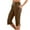 Brown, variant on BLVB Womens Capri Yoga Pants Loose Workout Joggers Drawstring Side Slit Sweatpants Comfy Lounge Capris Pants with Pockets
