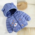 thumbnail image 5 of Spazoro Toddler Girls Hooded Puffer Jacket, Lightweight Animal Print Zip Up Long Sleeve Soft Warm Winter Outerwear for Little Girls Blue Size 0-1T, 5 of 9