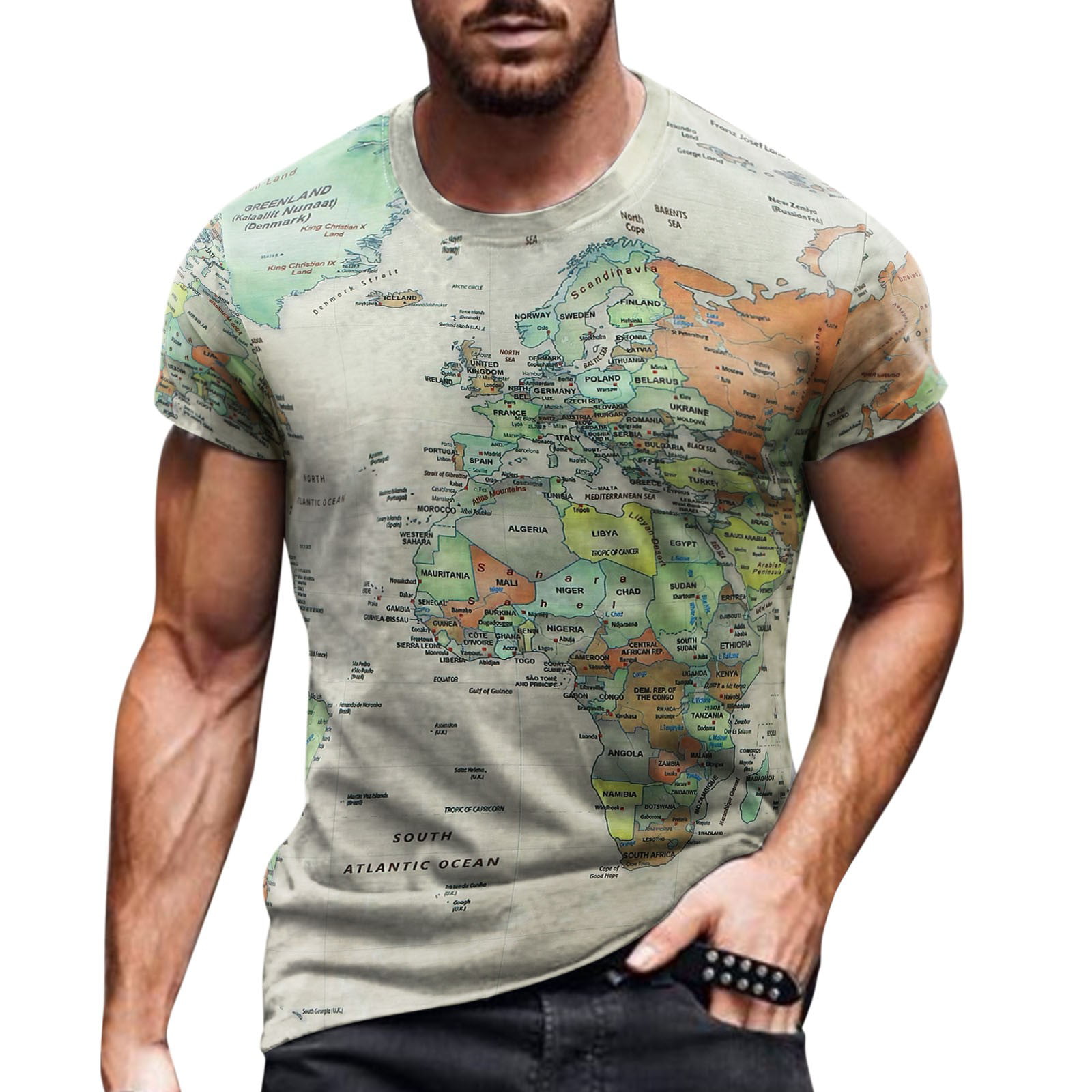 Lithuania Mosaic Distressed-look Short-Sleeve Unisex T-Shirt