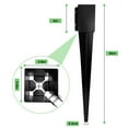 thumbnail image 2 of Fence Post Anchor 36 inch Ground Spike Heavy Duty Metal Black Powder Coated Fence Stakes Post,4x4 inch(3.5 x3.5 inch Inner) Pack of 4, 2 of 7