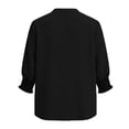 thumbnail image 5 of jobturf Womens Tops Dressy Casual Smocked Cuff 3/4 Sleeve V Neck T Shirts Spring Trendy Button Down Shirt Business Office Work Blouses S-XXL, 5 of 6