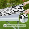 thumbnail image 6 of Happy Halloween Table Cloth with Elastic Edge Wrinkle Resistant Washable Pumpkin Skull Bat Spider Square Table Covers Table Cover for Halloween Background Indoor and Outdoor Birthday (36x36in), 6 of 6