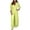 Yellow, variant on Homenesgenics Womens Pajama Sets Solid V-Neck Long Sleeve Split Top And Pants Set Womens Clothes under $8