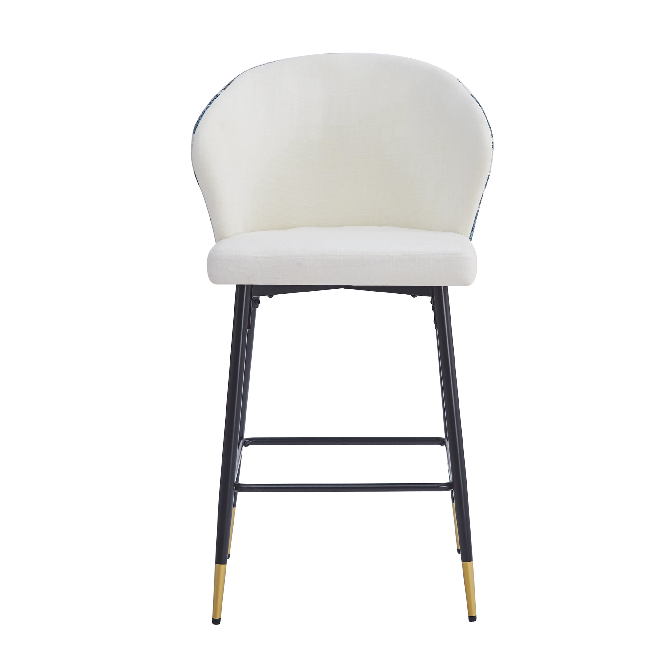 Christopher Knight Home Modern 28"H Counter Height Bar Stools, Jacquard Upholstery, Metal Frame, White, Set of 2