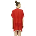 thumbnail image 6 of Bimba Women Lightweight Georgette Waterfall Shrug Asymmetrical Hem Open Front Coverup, 6 of 9