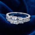 thumbnail image 5 of Pompeii 3/4ct Vintage Three Stone Princess Cut Diamond Engagement Ring 14K White Gold, 5 of 6