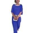 thumbnail image 2 of Gomelly Women Tracksuit Sequins Pjs Baggy Pajamas Ladies Loose Fit Sleep Nightwear Wide Leg Lounge Sets Blue M, 2 of 3