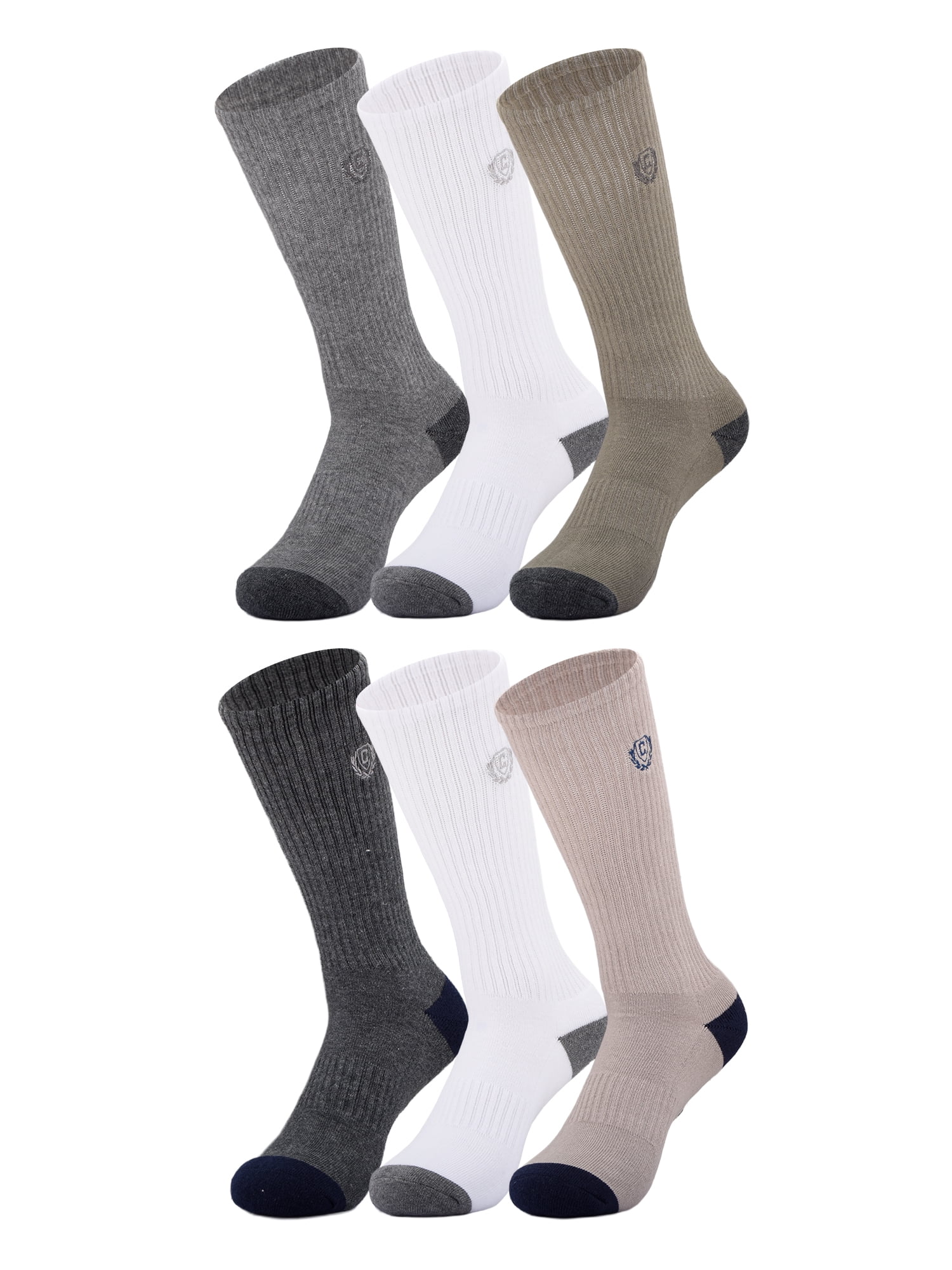 Chaps Athletic Half Cushion Crew 6-Pack Men's, Sock Size 10-13