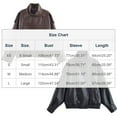 thumbnail image 3 of DAFPZW Women’s Oversized Faux Leather Jacket Casual High Collar Long Sleeve Zip Up Fall Fashion Motorcycle Coats, 3 of 3