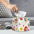 thumbnail image 6 of Gaeub Childrens Party Print Leather Tissue Box Cover Square,Tissue Holder,Leather Paper Case,PU Leather Tissue Box Holder Decorative for Bathroom, Home Office Decor, 6 of 7