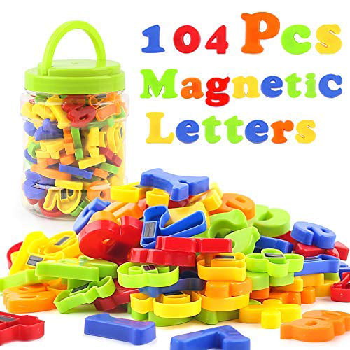104 Pcs Magnetic Letters Alphabet & Numbers Fridge Magnets Toys Kids Learning 