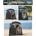 thumbnail image 6 of KingCamp 2 Room Shower Tent, Portable Camping Bathroom Tent with 5 Gallon Solar Heated Bag, Outdoor Changing Tent, Oversize Space Camping Privacy Shelter for Outdoor Camping, Hiking, 6 of 9
