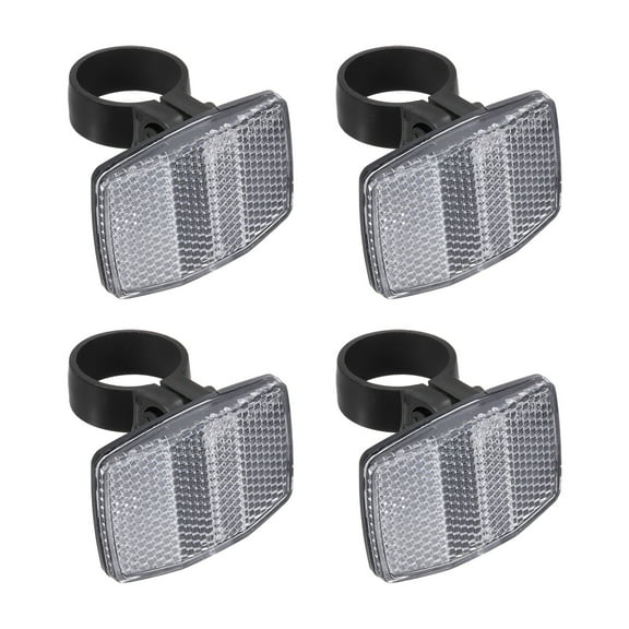 Bike Front and Rear Wheel Spoke Reflectors, 4 Pcs Bicycle Cycling Safety Warning Reflectors for Handlebar Seat Post White