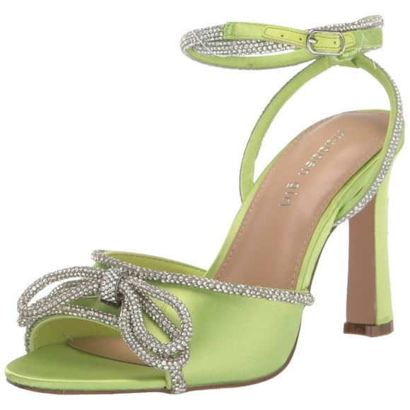 Madden Girl Sandale à Talon Véritable pour Femmes, Satin Vert, 6.5