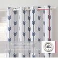 thumbnail image 2 of THD Arrow Printed Blackout Room Darkening Thermal Grommet Window Curtain Drape Panels for Living Room - Set of 2 - Platinum White/Navy Blue - 45 inch Long, 2 of 6