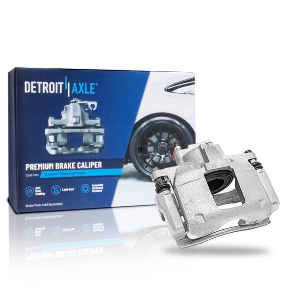 Detroit Axle - Front Left Brake Caliper for 07-11 Dodge Nitro, 08-12 Jeep Liberty, 07-17 Wrangler, 2018 Wrangler JK Driver Side Disc Brake Caliper w/ Bracket Replacement