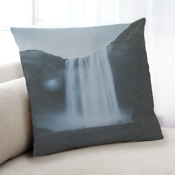 Ahgly Company Earth Waterfall Indoor Throw Pillow, 18 inch by 18 inch