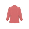 thumbnail image 4 of Moa Collection Women's Casual Fitted Blazer Draped Open Front with Ruched 3/4 Sleeves (S-3XL), 4 of 5