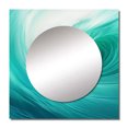 thumbnail image 2 of Designart "Spiraling Turquoise Wondrous Wave" abstract spirals Square Mirror For Wall Decor - Large Turquoise Square Mirror Printed Wall Decor - Modern Square Living Room Mirror, 2 of 5