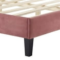 thumbnail image 6 of Platform Bed Frame, Rivet Nailhead, King Size, Pink, Velvet, Mid Century Bedroom, Modern Contemporary Boutique HB35475, 6 of 12