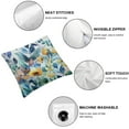 thumbnail image 4 of Acheng Spring Floral Throw Pillow Covers Blue Flower Decorative Outdoor Pillow Covers Sage Green Leaf Outdoor Pillow Cases Cushion Covers for Couch Sofa Bedroom Livingroom (Pack of 2) White, 4 of 6