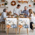 thumbnail image 4 of Thanksgiving Pumpkins Chair Covers Set of 8 Fall Leaves Flowers Chair Back Covers Stretch Removable Washable Slipcovers Protector for Dining Room Kitchen Party Decor, 4 of 5