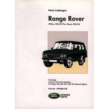- Range Rover Parts Catalog 1992