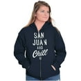 thumbnail image 4 of San Juan Puerto Rico Chill Vintage Unisex Fleece Graphic Zip Up Hoodie Brisco Brands 5X, 4 of 5