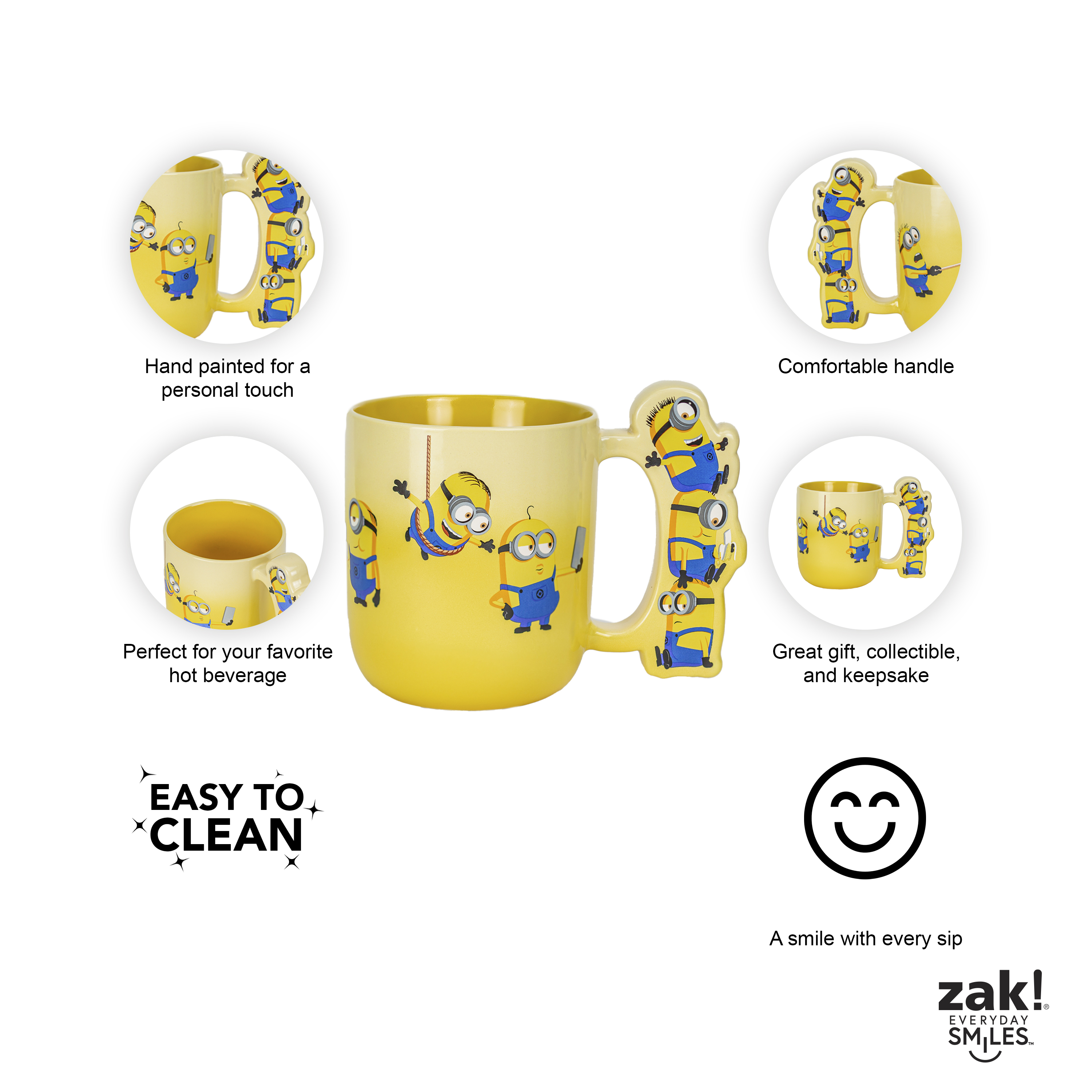 Zak Designs 15oz Minions Sculpted Ceramic Mug, 2-Pack photo 8