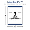 thumbnail image 6 of Avery Matte White Rectangle Labels, 3" x 7", 750 Labels, 6 of 8