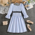 thumbnail image 4 of Afdoent Kid Girls Clothes Kids Stylish Striped Long Sleeve Top With Skirt Two Piece Outfit For Girls Autumn Fall Outfits 7-8 Years, 4 of 9