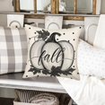 thumbnail image 3 of Fall Pumpkin Pillow Covers 20x20 Inch Black and White Polka Dot Pumpkin Autumn Maple Leaves Throw Pillow Cases Harvest Thanksgiving Halloween Holiday Cushion Cover for Sofa Couch, 3 of 6