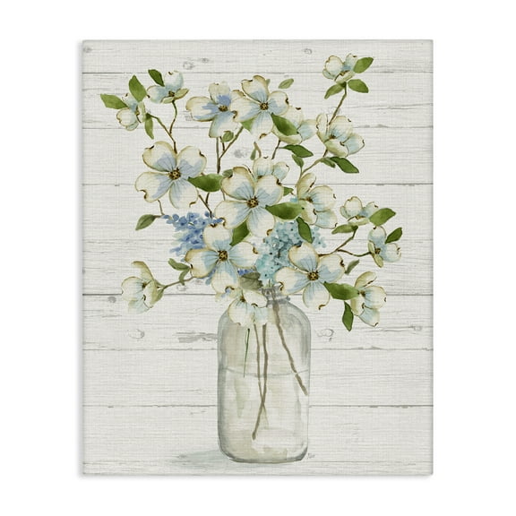Stupell Industries Soft Dogwood Bouquet Botanical & Floral Painting Gallery Wrapped Canvas Art Print Wall Art, 16 x 20