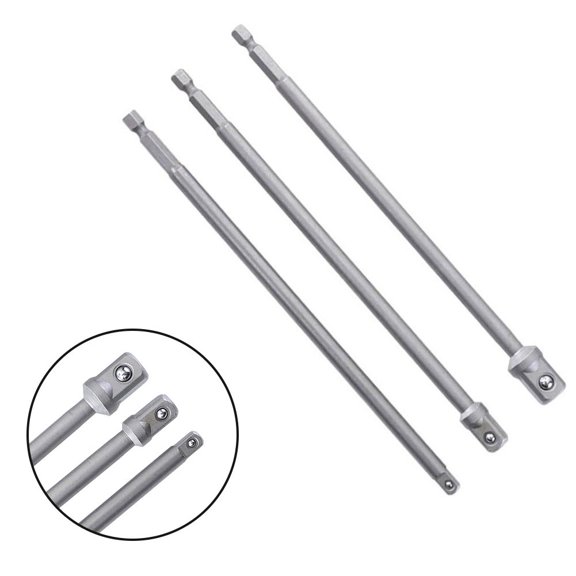 200Mm Socket Adapter Hex Shank 1 4 3 8 1 2 Extension Drill Bits Bar For Manual Pneumatic Electric Screwdriver Drill Tool 9.5Mm Fangkenuo