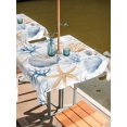 thumbnail image 2 of Square Outdoor Tablecloth with Umbrella Hole Coastal Blue Outside Table Cloth Waterproof Patio Table Cover Coral Starfish Seashells Beach Summer Zipper Tablecloths for Picnic Party Camping 54x54 Inch, 2 of 8