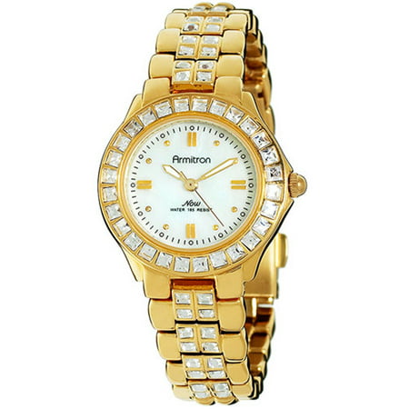 Armitron Women's Swarovski Crystal Accented Mother-of-Pearl Dial Dress Watch
