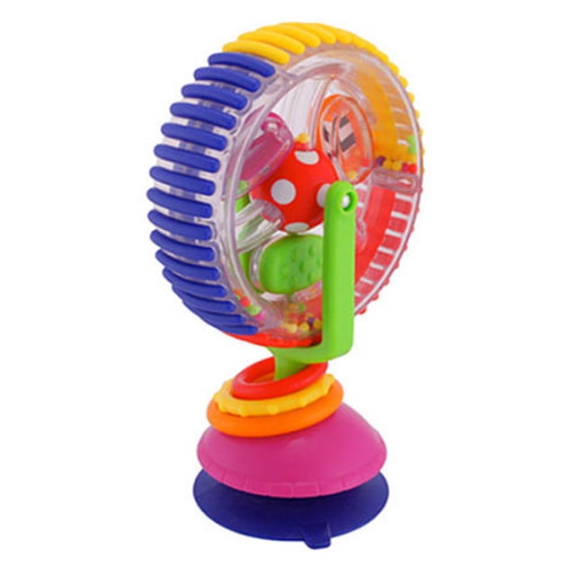 Cochecito de bebé con rueda de la fortuna giratoria de tres colores, juguete educativo para la primera infancia