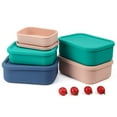 thumbnail image 4 of Lunch Box Leak Proof Food Grade Large Capacity Microwave Safe Temperature Resistant Storage Portable Silicone Bento Box with Lid School Supplies, 4 of 8