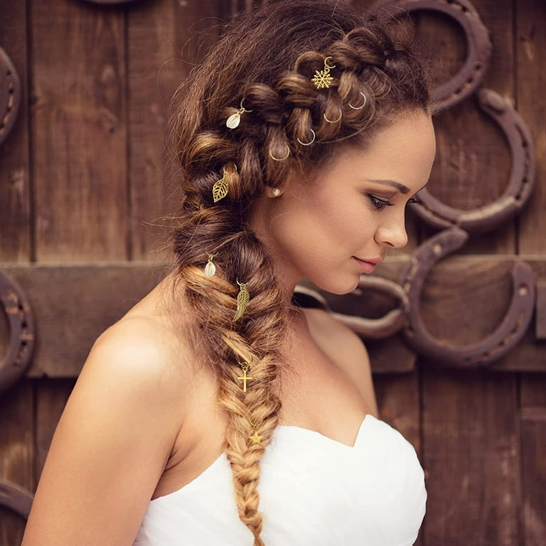 Gold Hair Charms For Braids 60 Pcs Hair Jewelry For Braids Gold Hair Accessories Locs