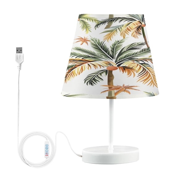 Ryvnso LED Bedside Table Lamp Palm Tree Tropical Bedroom Desk Lamps Nightstand Lampshade M