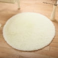 thumbnail image 2 of Advancent Alfombras mullidas antideslizantes, alfombra peluda, alfombra para el suelo, habitación, hogar, dormitorio, alfombra redonda Decoración del hogar Blanco crema 0.4 m, 2 of 6