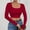 Watermelon Red, variant on SBYOJLPB Womens Long Sleeve Basic Crop Tops Women's Loose Long Sleeve Round Neck T-Shirt Bottoming Top Watermelon Red 2(XS)