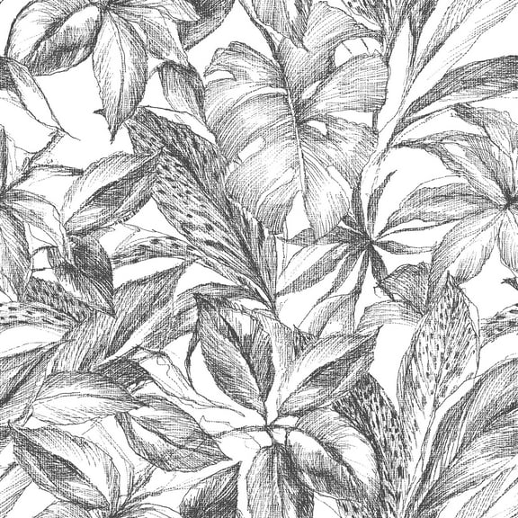 NuWallpaper Black Canopy Vinyl Peel And Stick Wallpaper, 216-in by 20.5-in, 30.75 sq. ft.