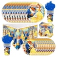 thumbnail image 4 of Disney-Juego de decoración para fiesta de cumpleaños de La Bella y La Bestia, vasos de papel, platos, mantel, globos, Kit de decoración, 4 of 5