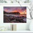 thumbnail image 1 of Gloomy Bord de Mer avec Grands Rochers - Impression sur Toile, 1 of 3