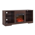 thumbnail image 6 of 57" Fireplace TV Stand for 62" TVs, Wood Console Table with LED Lights and Charging Station, Modern Media Console with Open Shelves for Living Room, 6 of 9