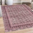 thumbnail image 1 of Bohemian Decorative Rug, Ethnic Flowers in Asian Style Jacobean Artwork Leafy Damask Floral Print, Quality Carpet for Bedroom Dorm and Living Room, 6 Sizes, Grey Pink, by Ambesonne, 1 of 4