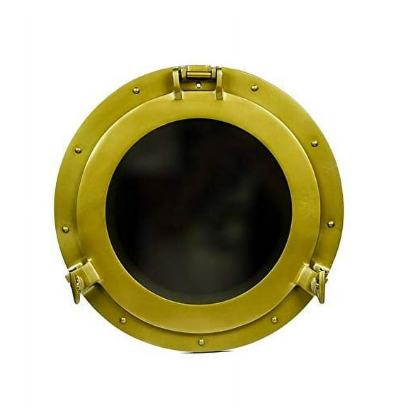 Hind Handicrafts Wall Mounted Vintage Nautical Ship Porthole Mirror for Home Decor | Pirate's Maritime Nautical Themed Decor | Vanity Mirror (Brass Plated, 9 INCHES)