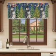 thumbnail image 6 of Christmas Blue Curtain Valances for Windows, Kitchen Valance Window Treatments Panel 2 Pack, Winter Snowmen Snowflake Xmas Tree Rod Pocket Short Curtains for Bathroom Bedroom 42 x 12 Inch, 6 of 8